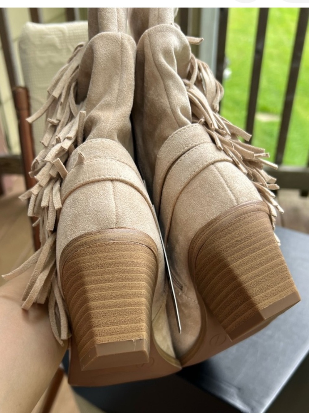 NWT! Madden NYC Sand Ankle  Boots with Accent Fringe Women's Size 8 Suede Look - Picture 11 of 15